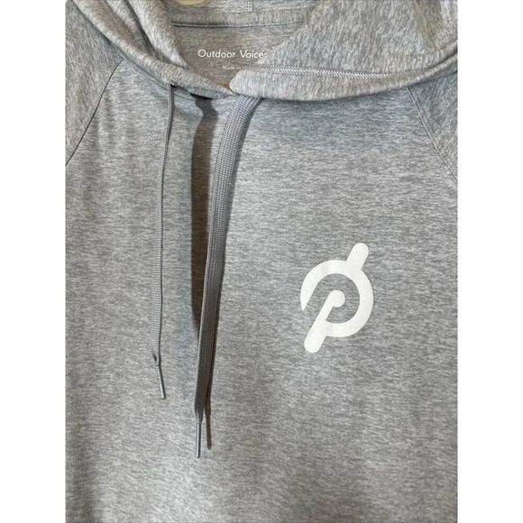 Outdoor Voices S Peloton Cloudknit Hoodie Pullover Sweatshirt Top Gray Heather - Picture 2 of 9